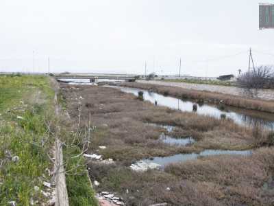 Lo specchietto d'acqua si protrae fin sotto l'ultimo ponte del fossato, quello del lungomare Di Cagno Abbrescia, lambendo praticamente la foce